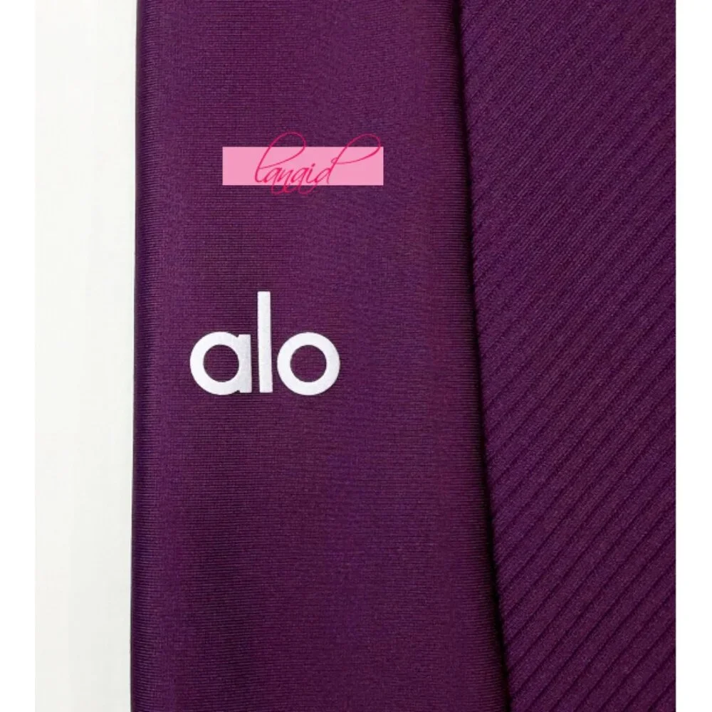 Alo Ribbed Airlift High-Waist 7/8 Enchanted Leggings Dark Plum Purple Hi-Rise S